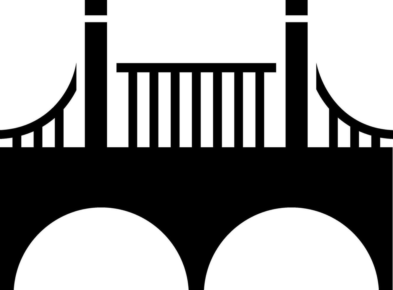 negro y blanco ilustración de abril puente icono. vector