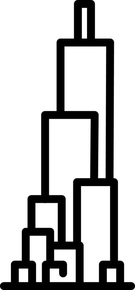 Flat style skyscrapers icon or symbol. vector