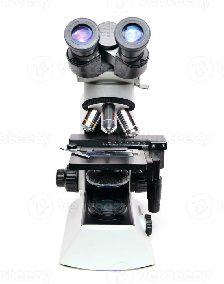 microscope isolated white background photo