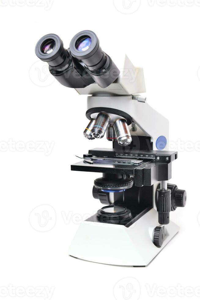 microscope isolated white background photo