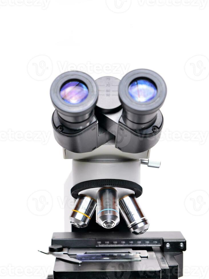 microscope isolated white background photo