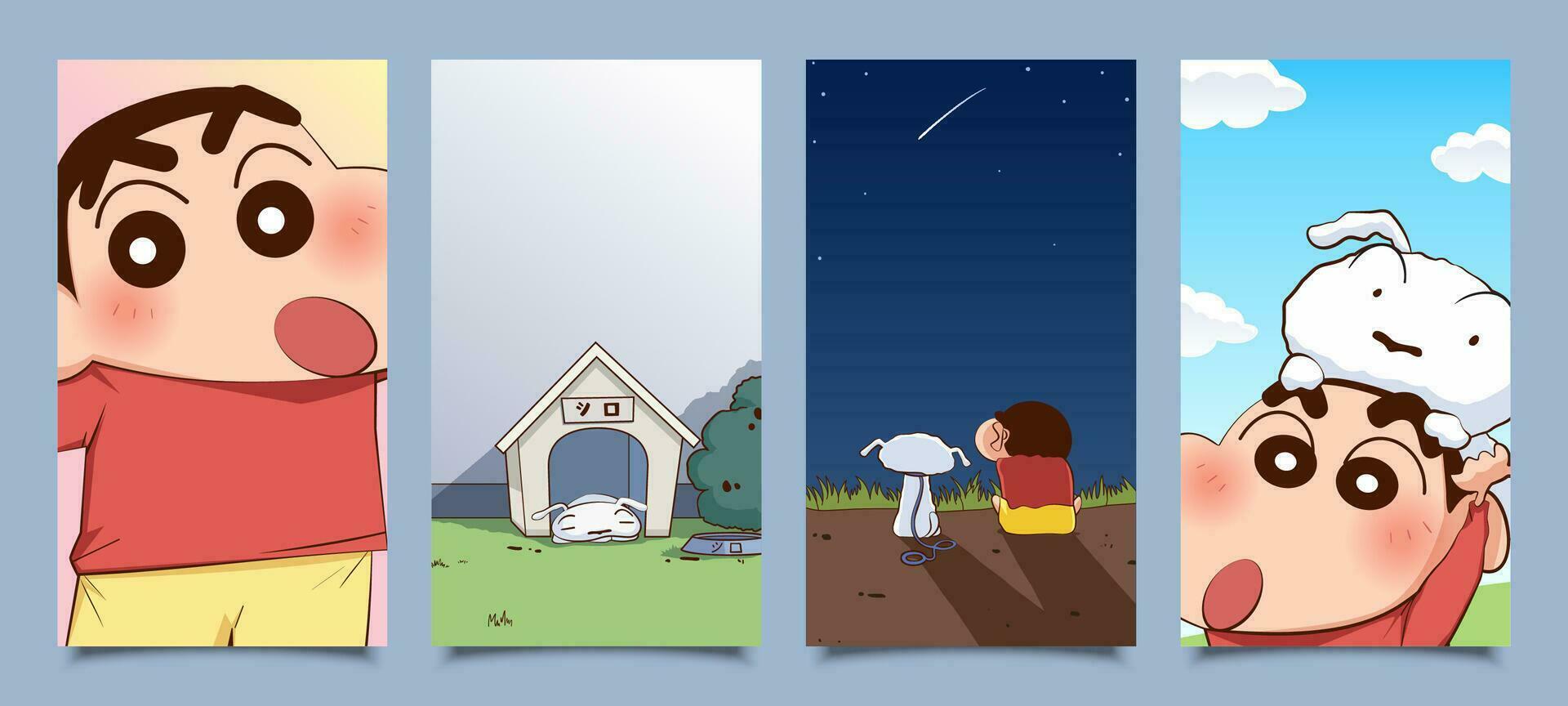 The Adventure of a Little Boy Social Media Story Set vector