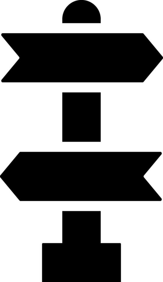 Signpost Direction icon in Black and White color. vector