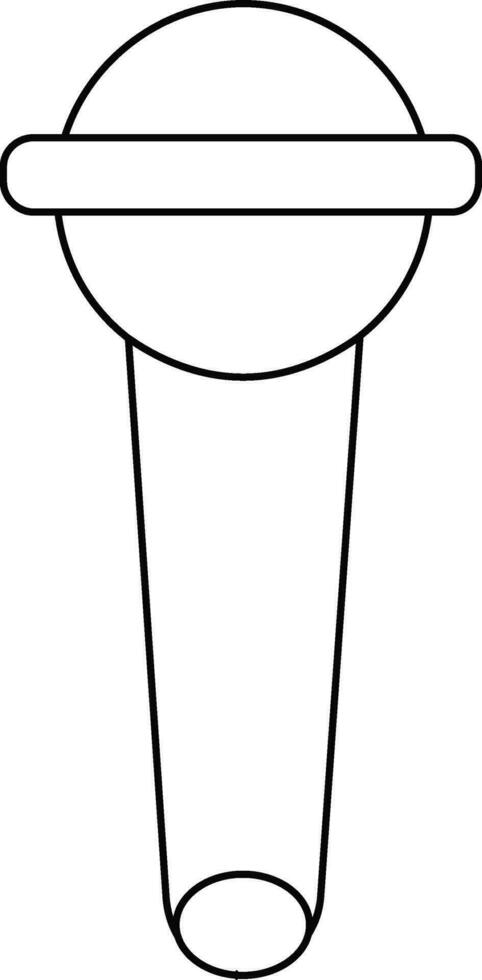 Isolated microphone made by line art. vector