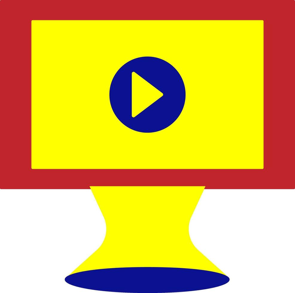 Flat style television screen with video player. vector