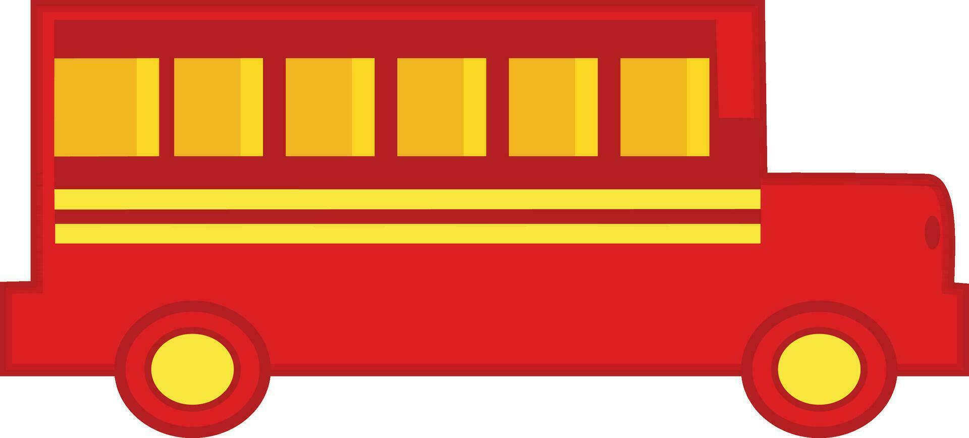 rojo y amarillo autobús en plano estilo. vector