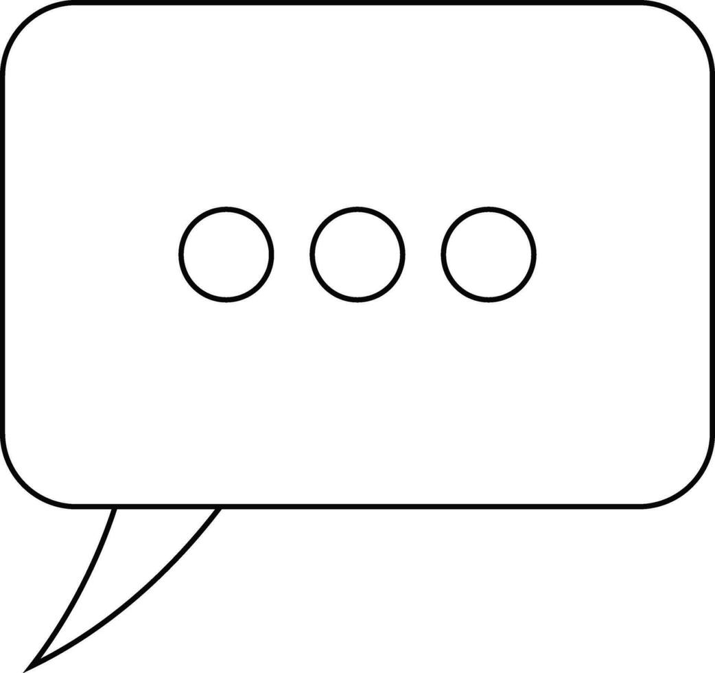 Chatting box in black line art. vector