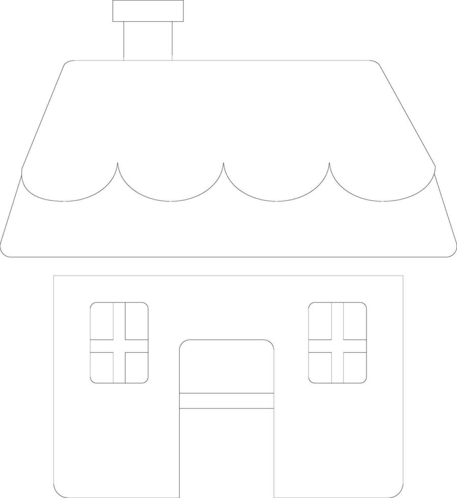 Isolated line art icon of House. vector