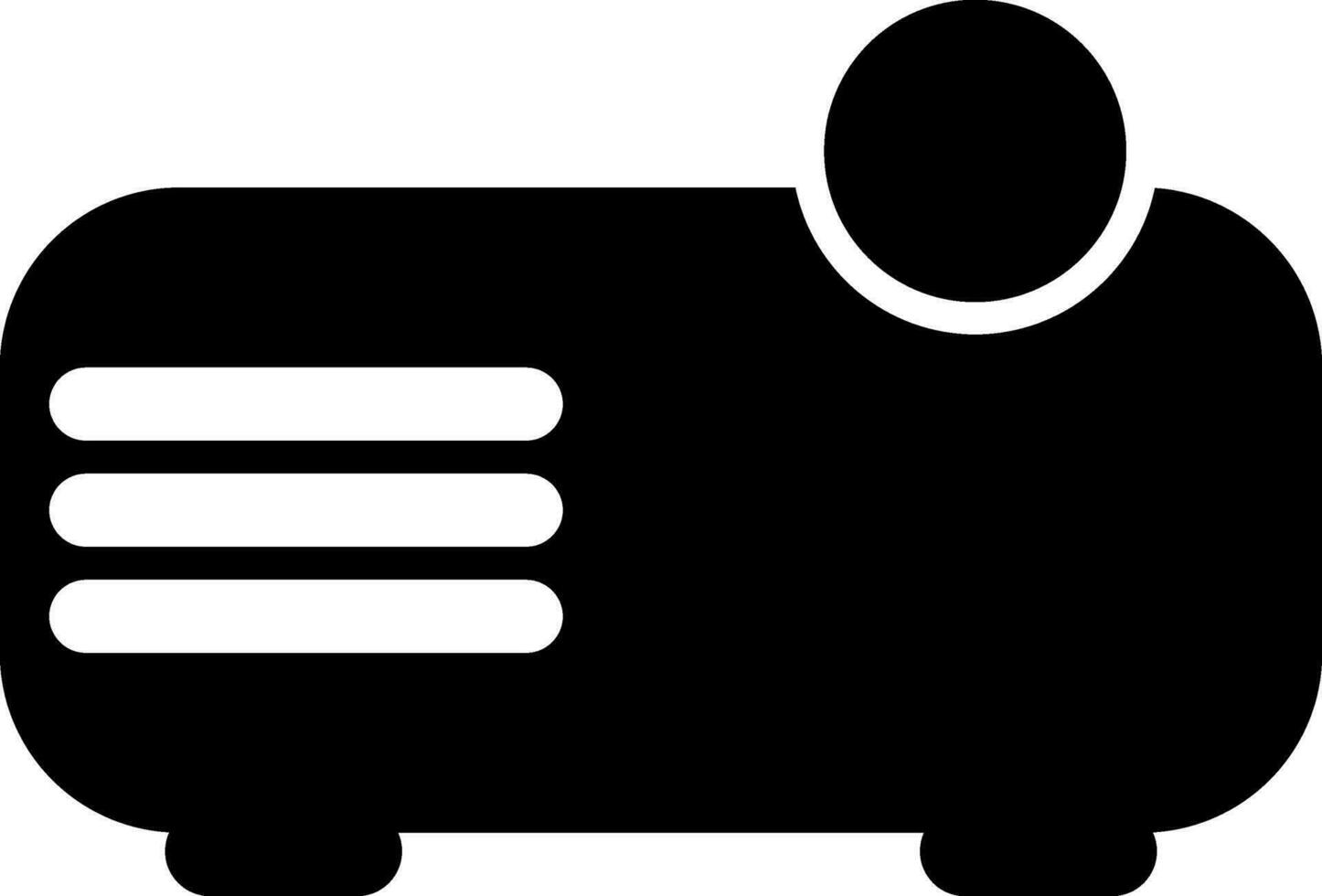 Isolated Black and White icon of Projector. vector