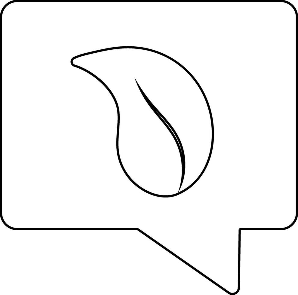 Thin line Chat bubble with leaf sign. vector