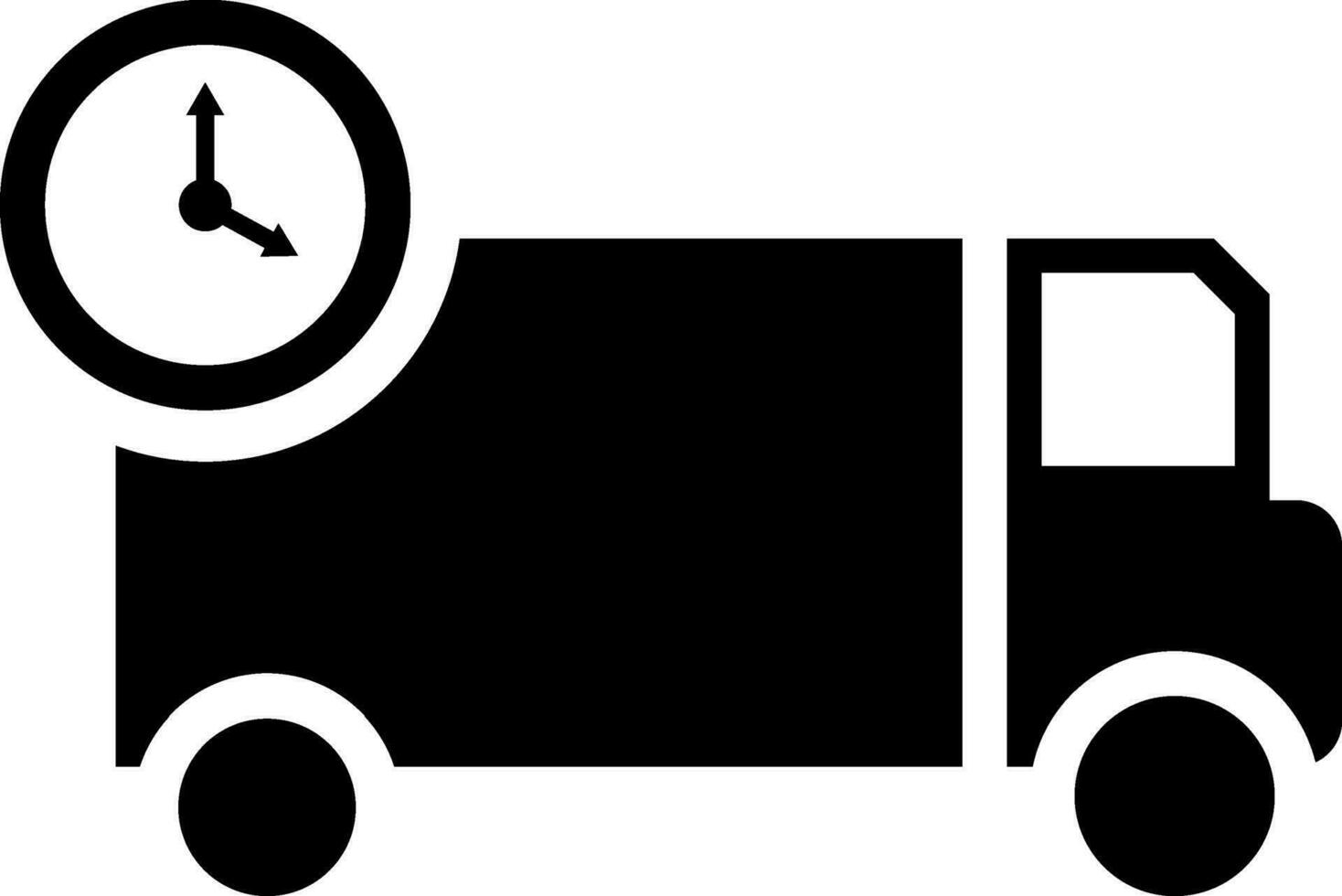 On time transport delivery glyph icon. vector