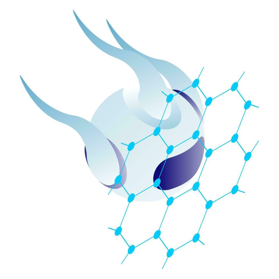 Nanorobot or molecular robot icon in 3d style. vector