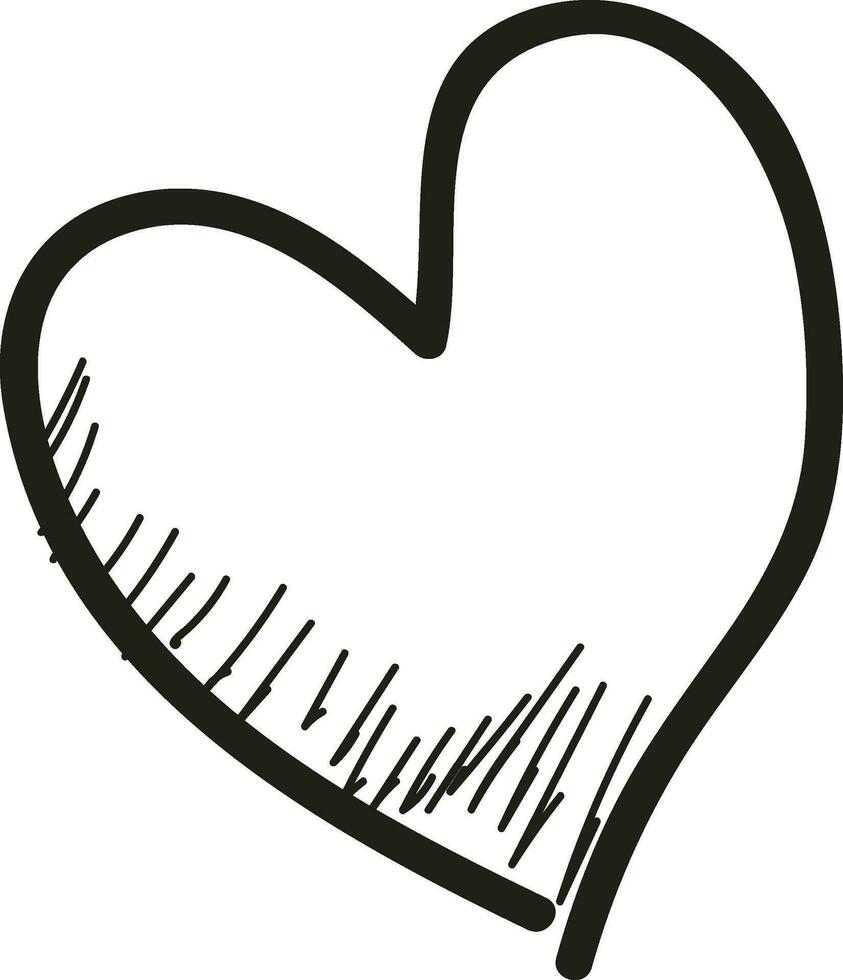 Line art illustration of a heart. vector