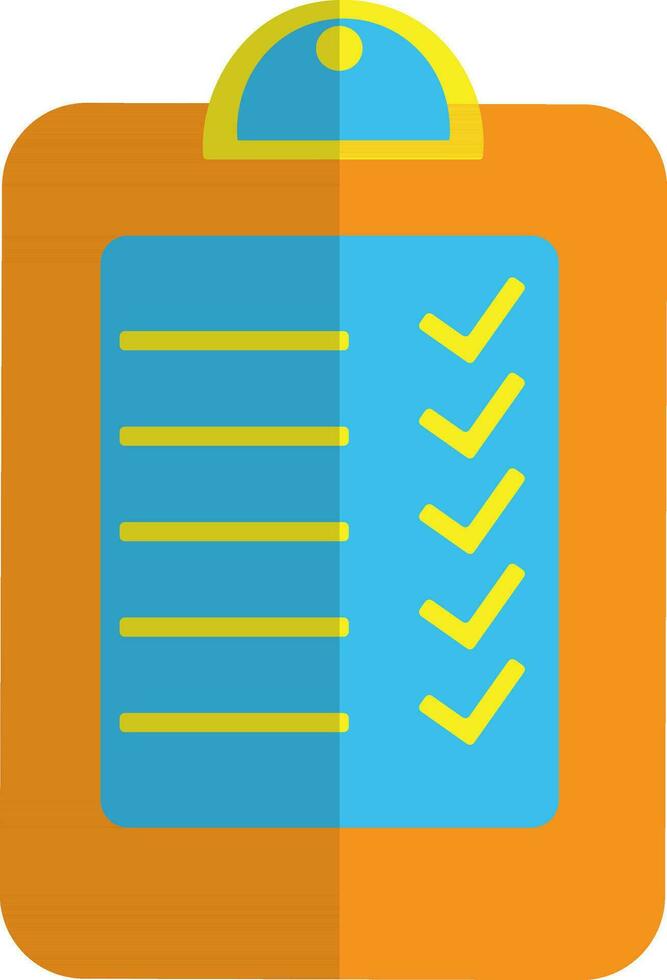 Blank checklist in orange and blue color. vector