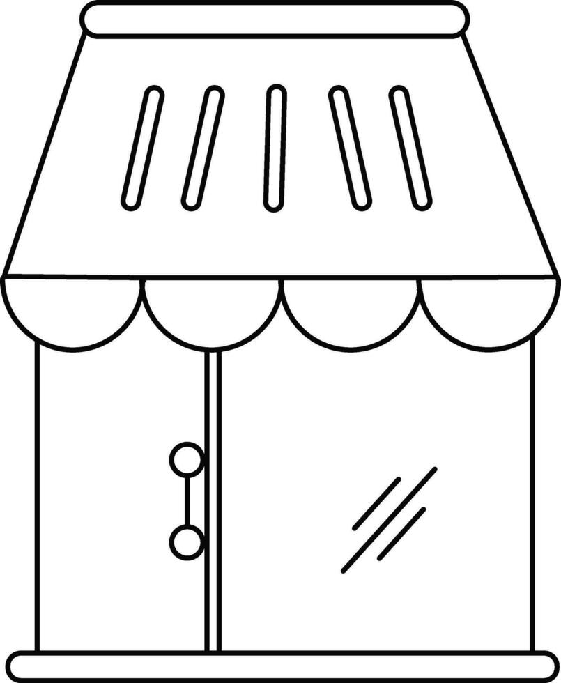 ilustración de tienda en negro línea Arte. vector