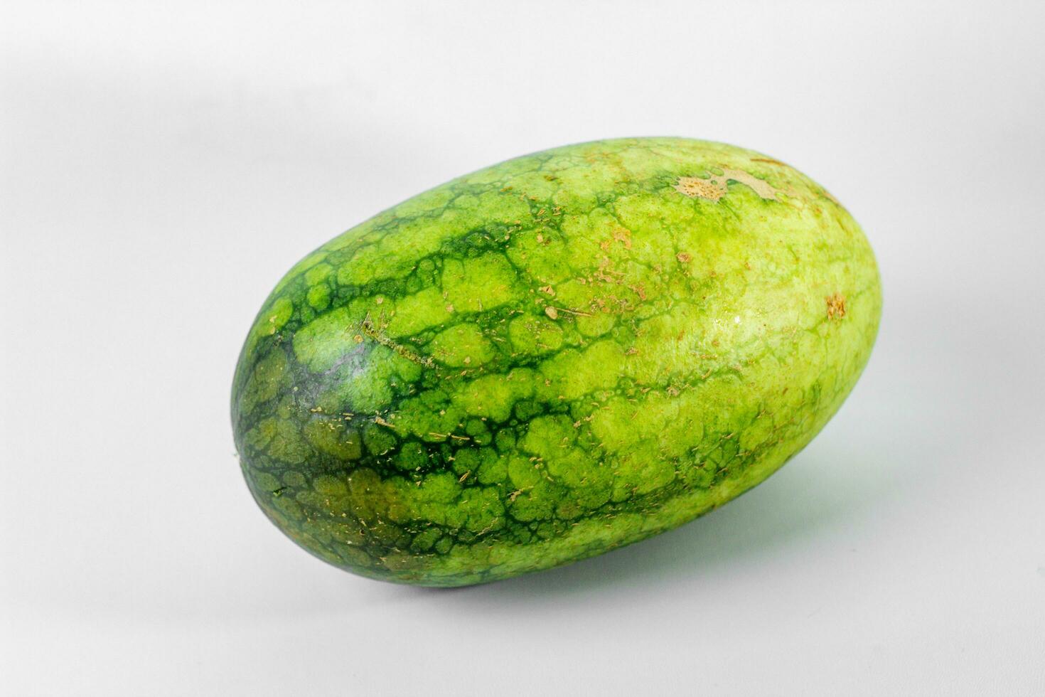 Watermelon oval green color isolated on white background. photo