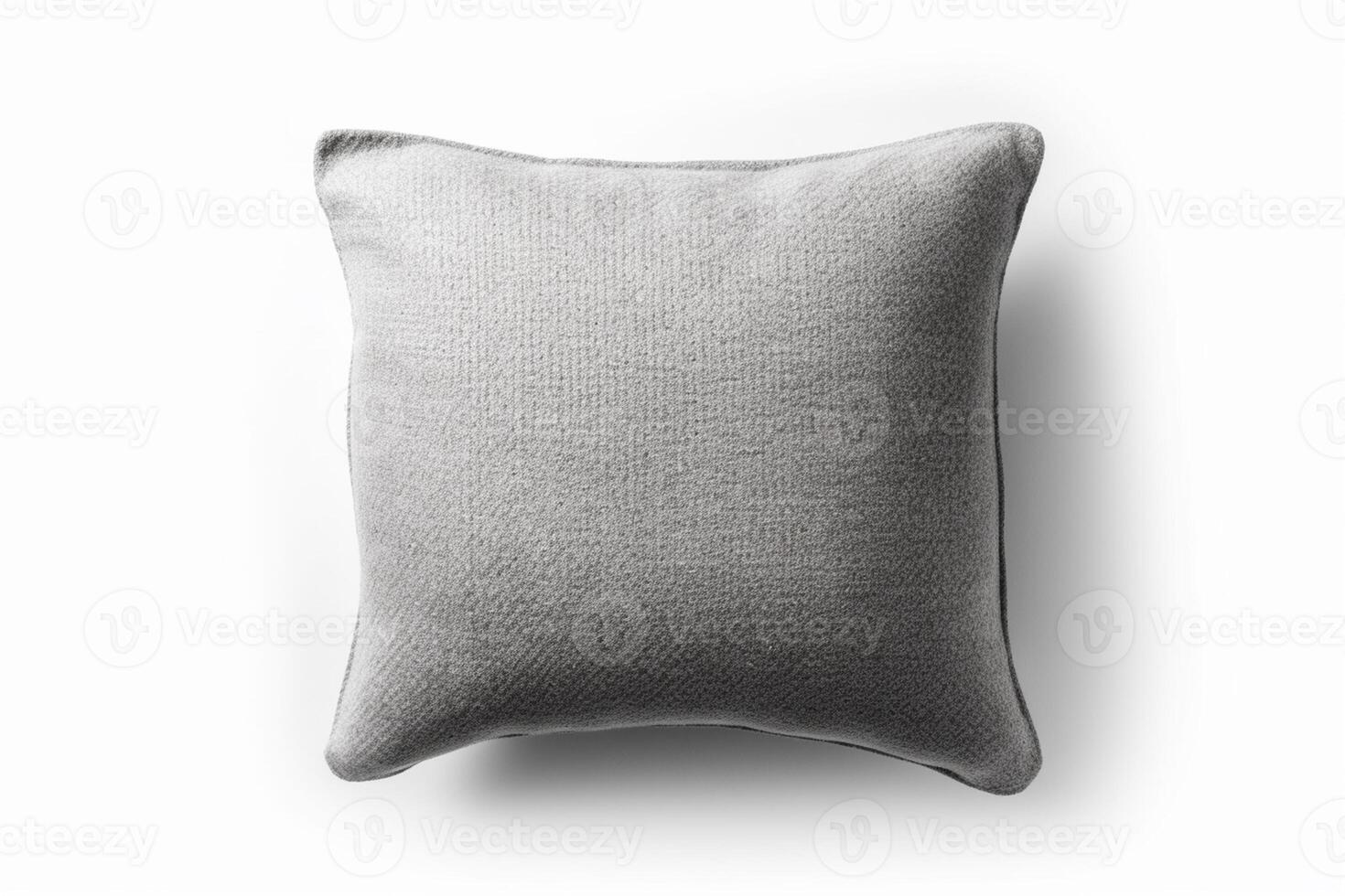 Close up of a grey pillow on white background photo