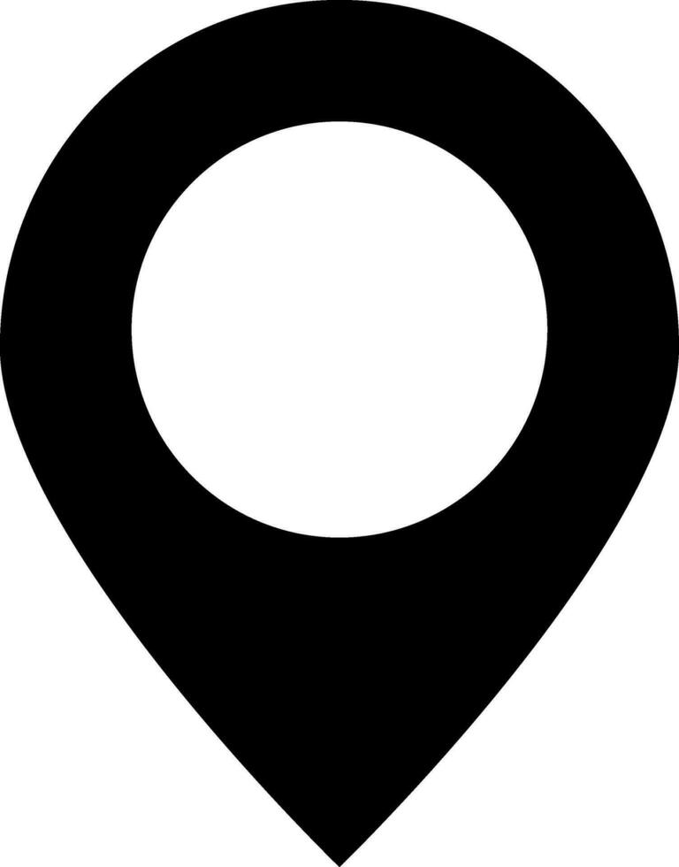 Map pin icon or symbol in Black and White color. vector