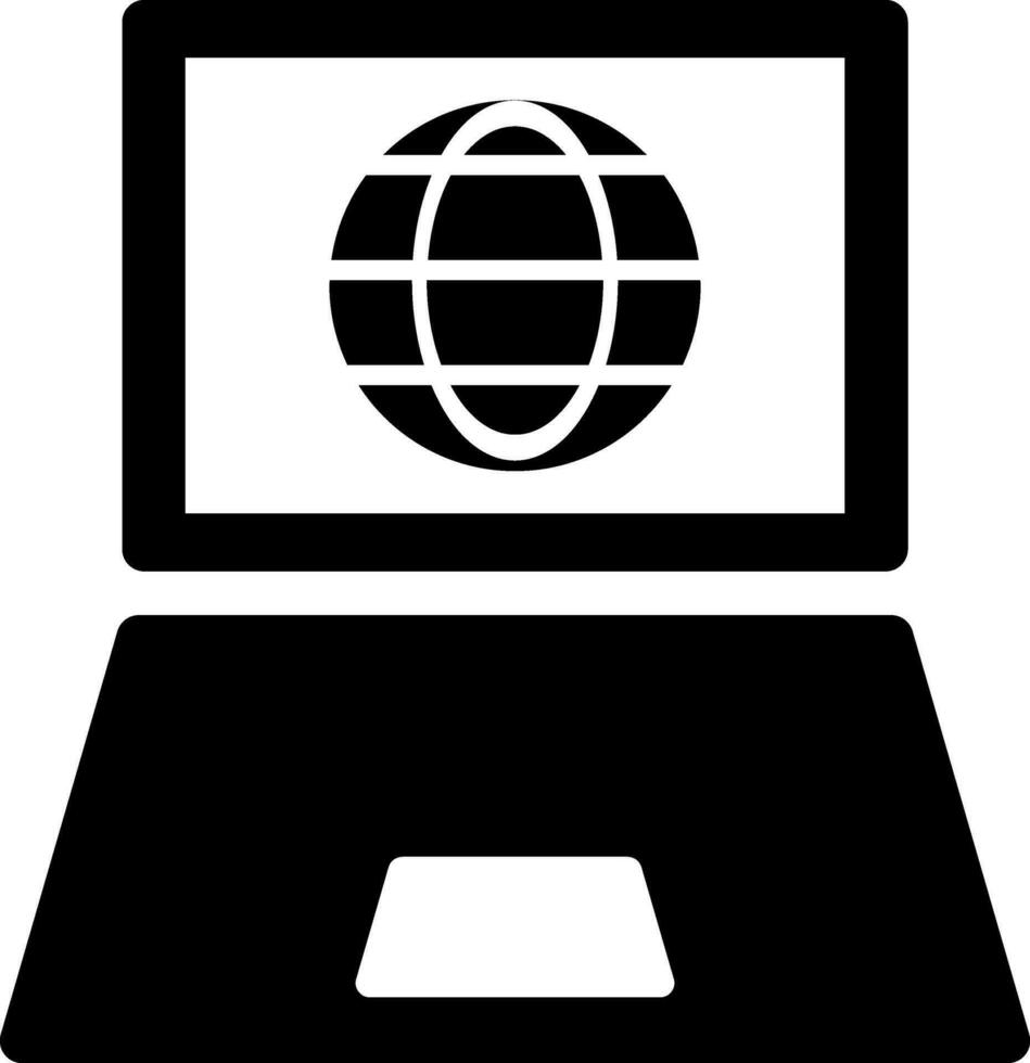 Browser connection or Laptop internet connection icon. vector