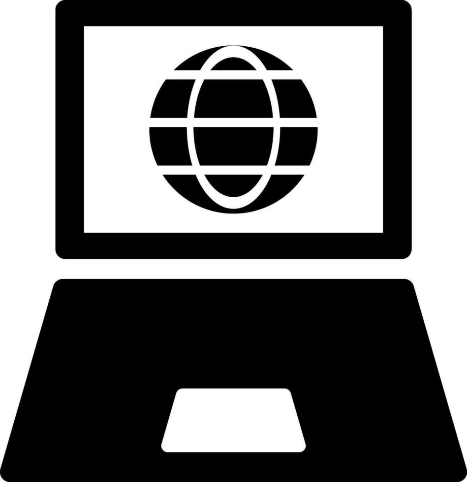 Browser connection or Laptop internet connection icon. vector