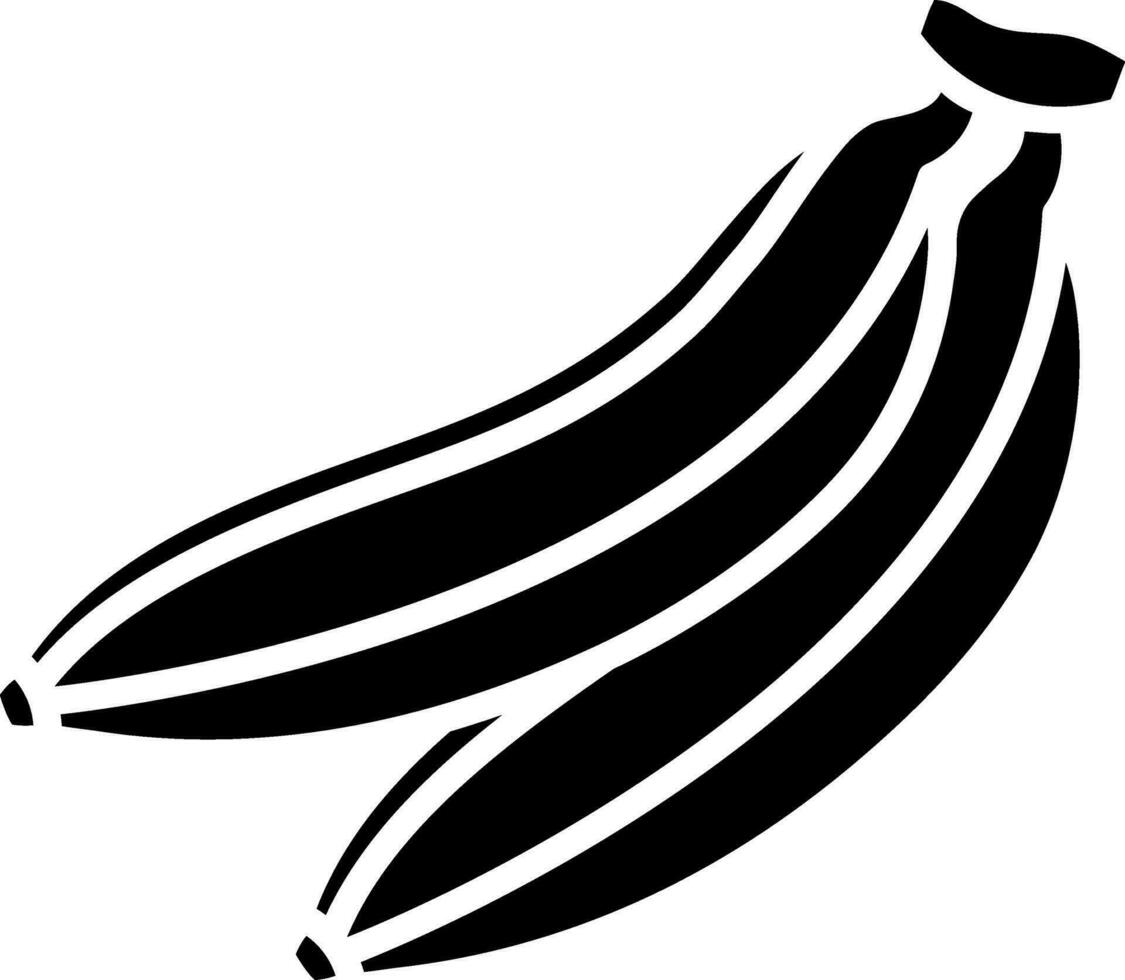 Banana icon in Black and White color. vector