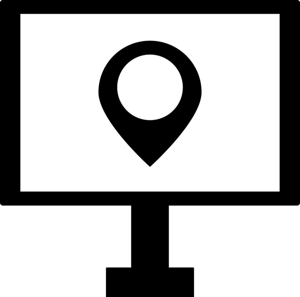 Online location searching by computer icon. vector