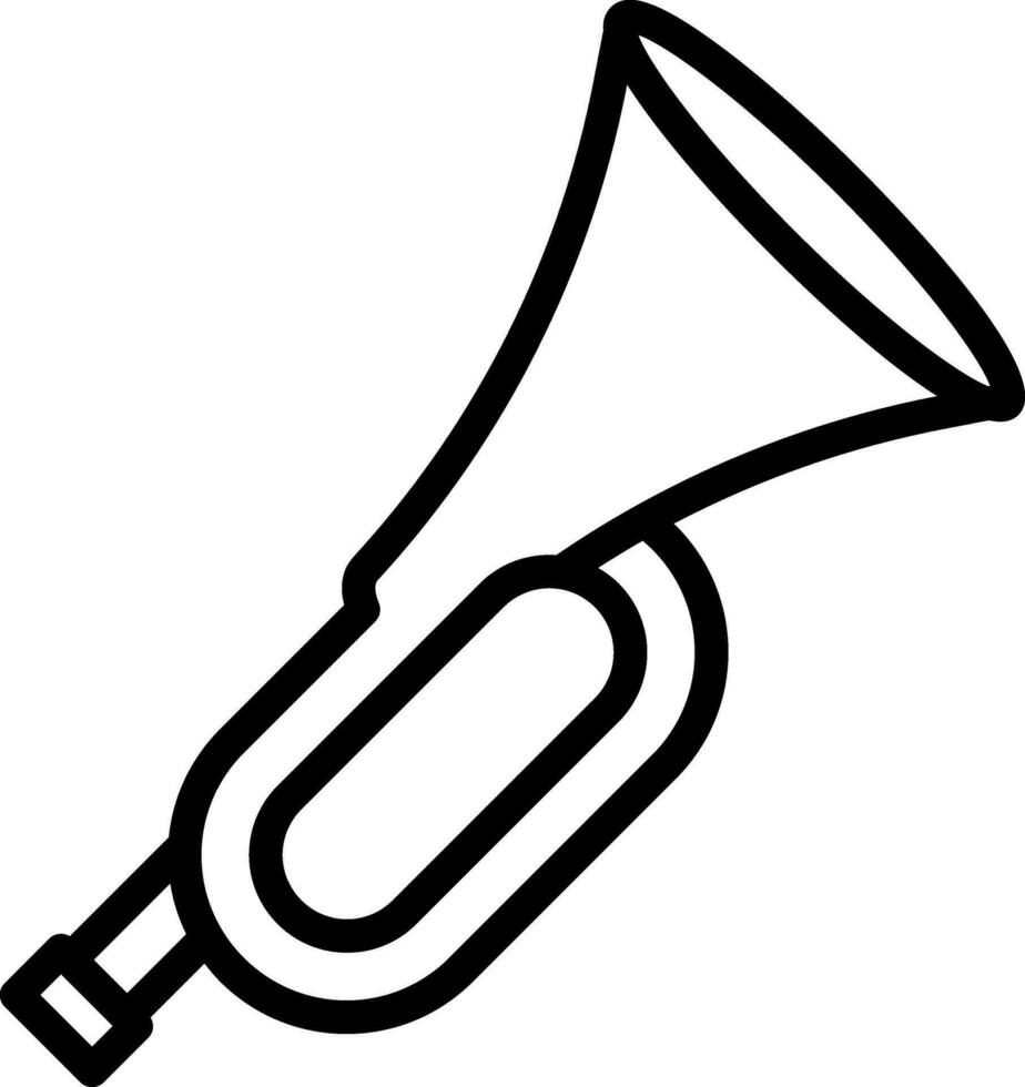 Trumpet music instrument icon in flat style. vector