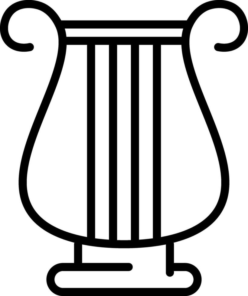 Harp music instrument icon in flat style. vector