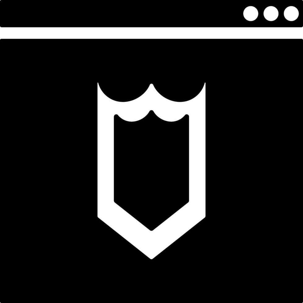 Glyph online security browser window icon or symbol. vector