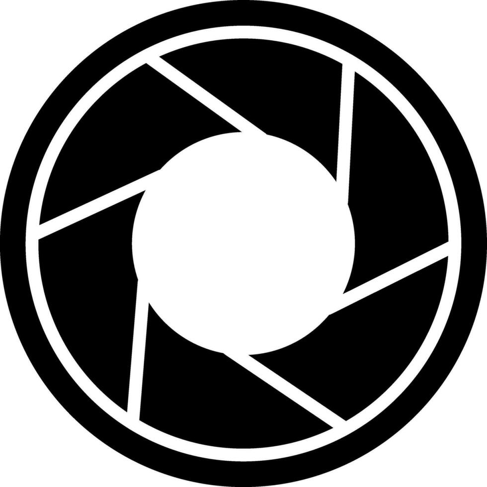 Glyph camera shutter icon or symbol. vector