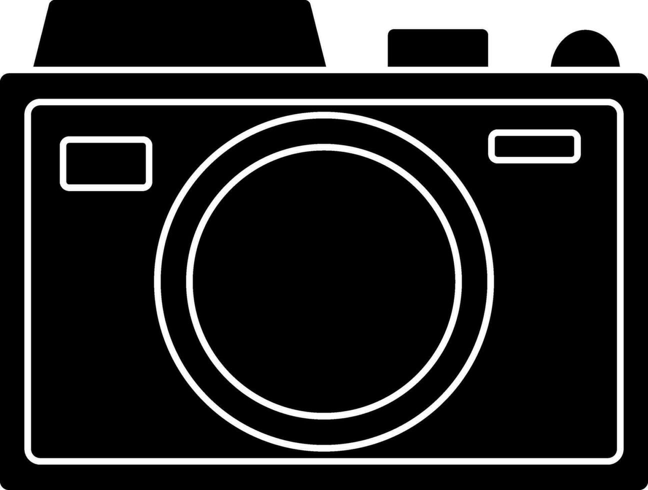 Illustration of camera icon in Black and White color. vector