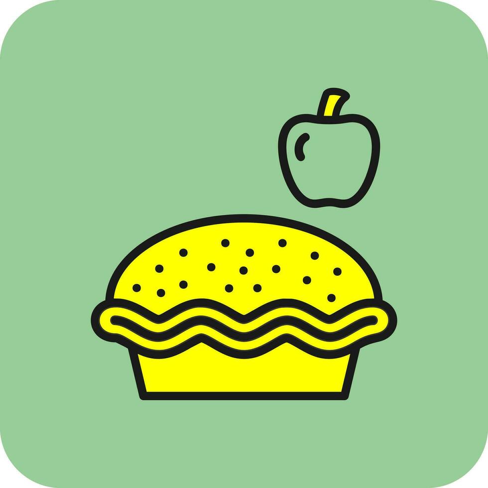 Apple pie Vector Icon Design