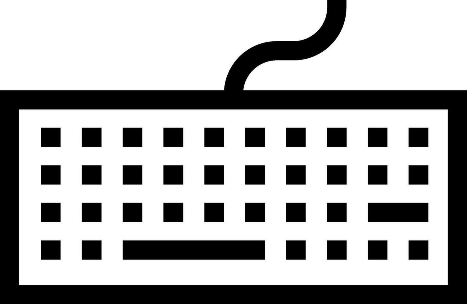 Keyboard icon or symbol in black line art. vector