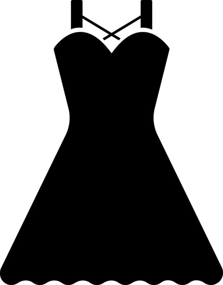 Female dress icon in black color. vector