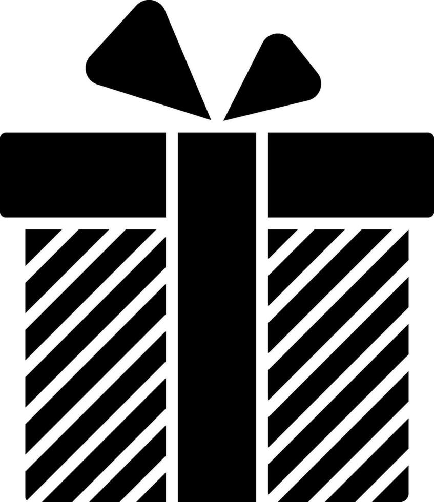 Illustration of gift box glyph icon. vector