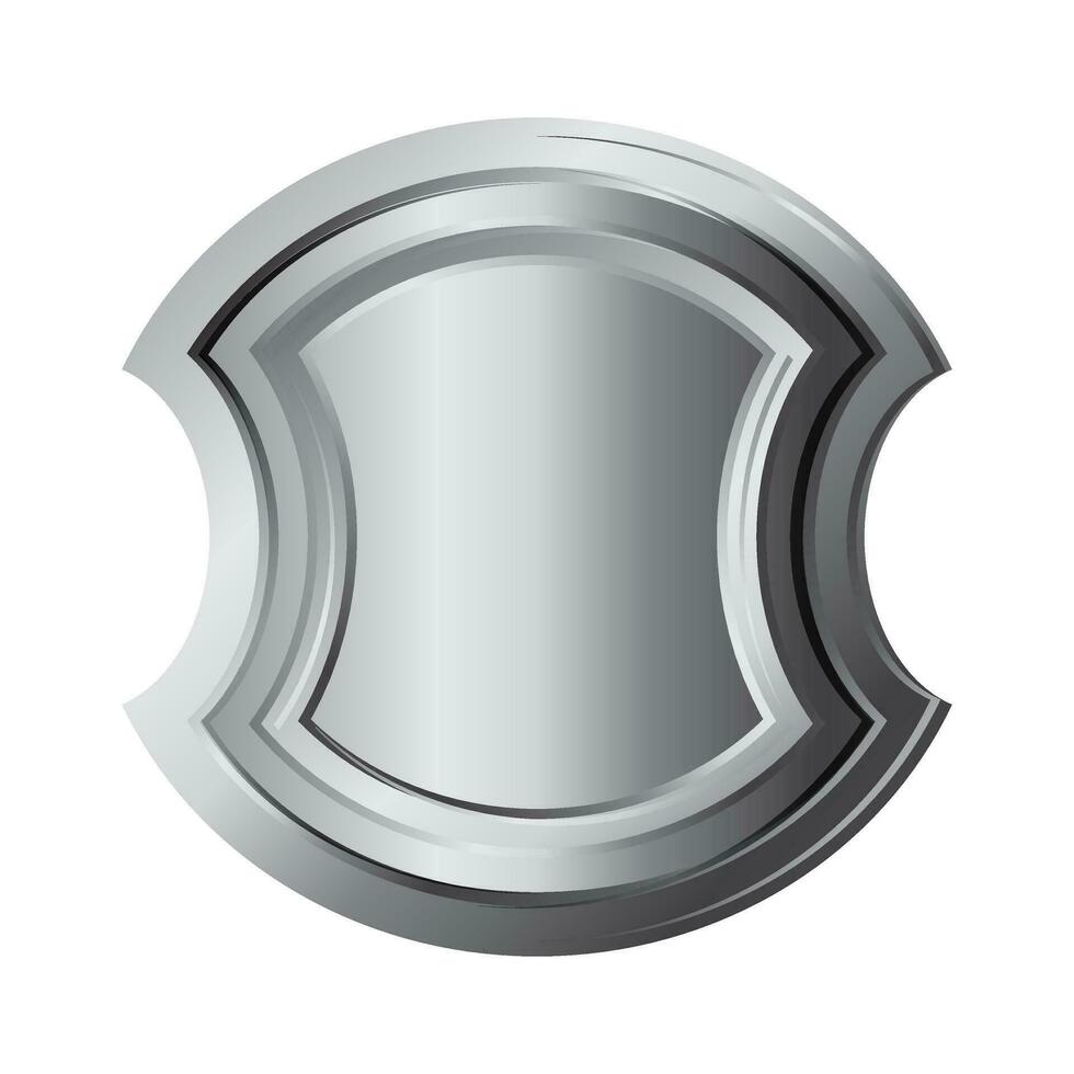 Illustration of a glossy silver shield. vector