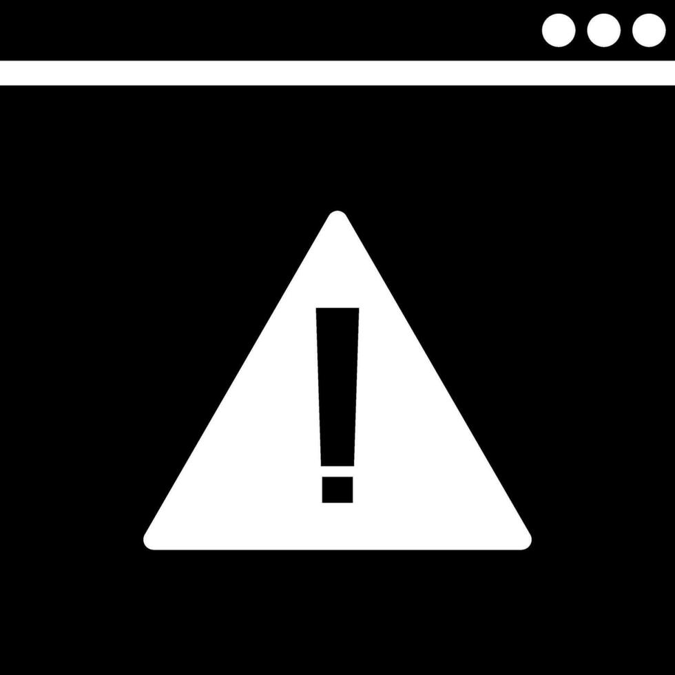 Warning website page sign or symbol. vector