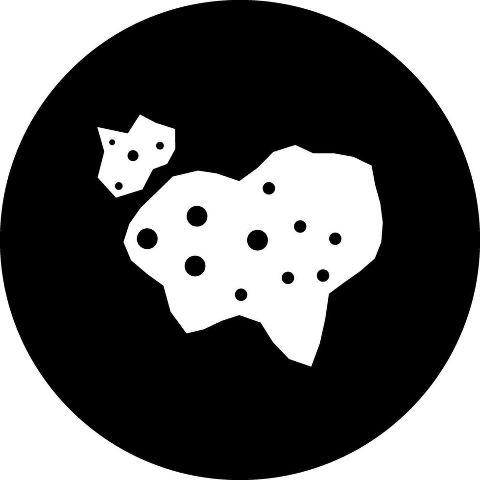 Black and White asteroid belt icon in flat style. vector