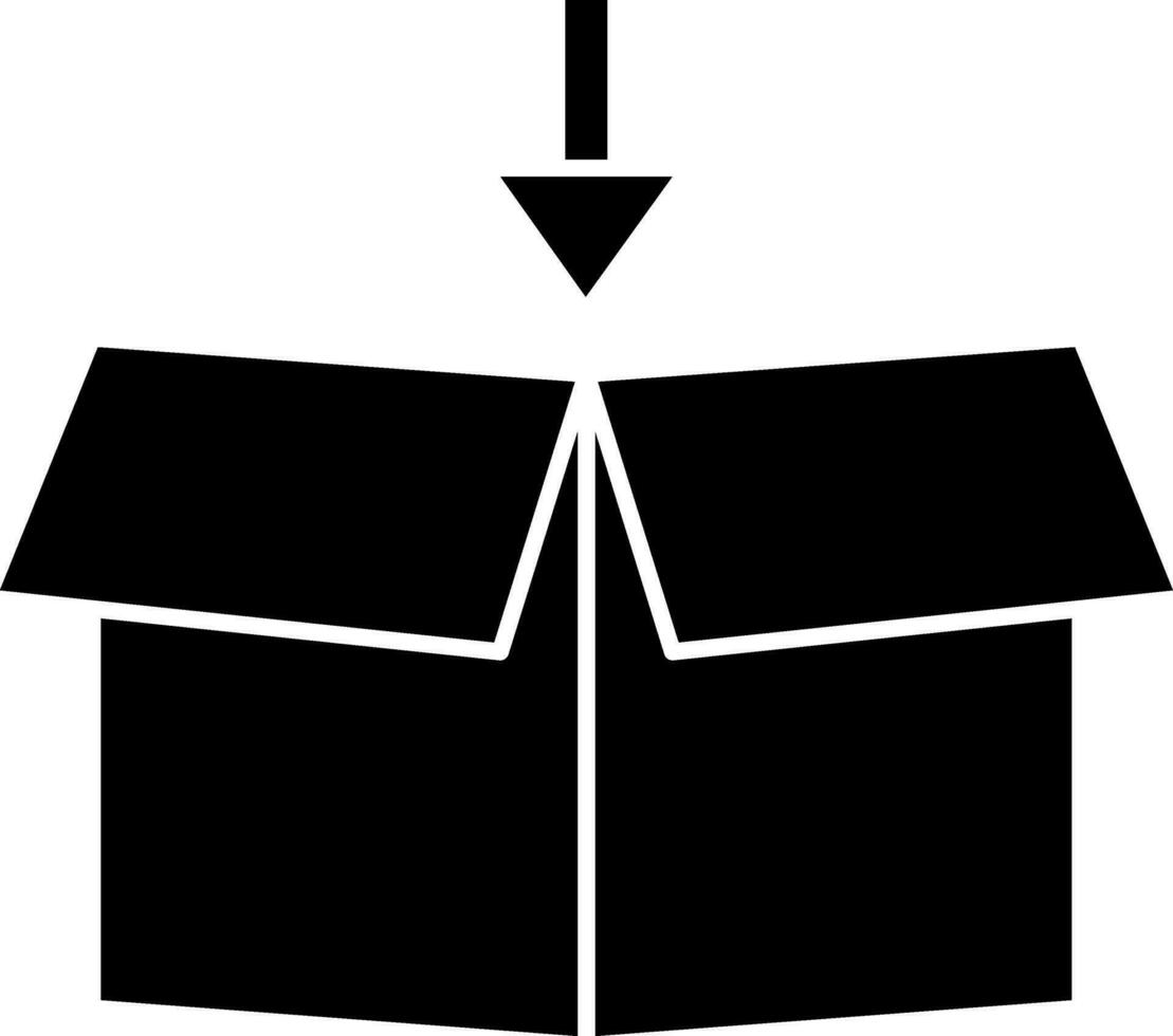 Vector illustration of delivery box in Black and White color.
