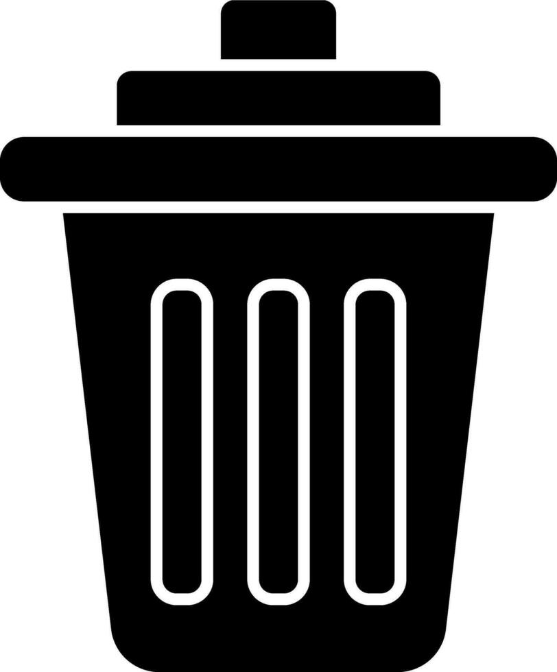 Dustbin icon or symbol in Black and White color. 25013324 Vector Art at