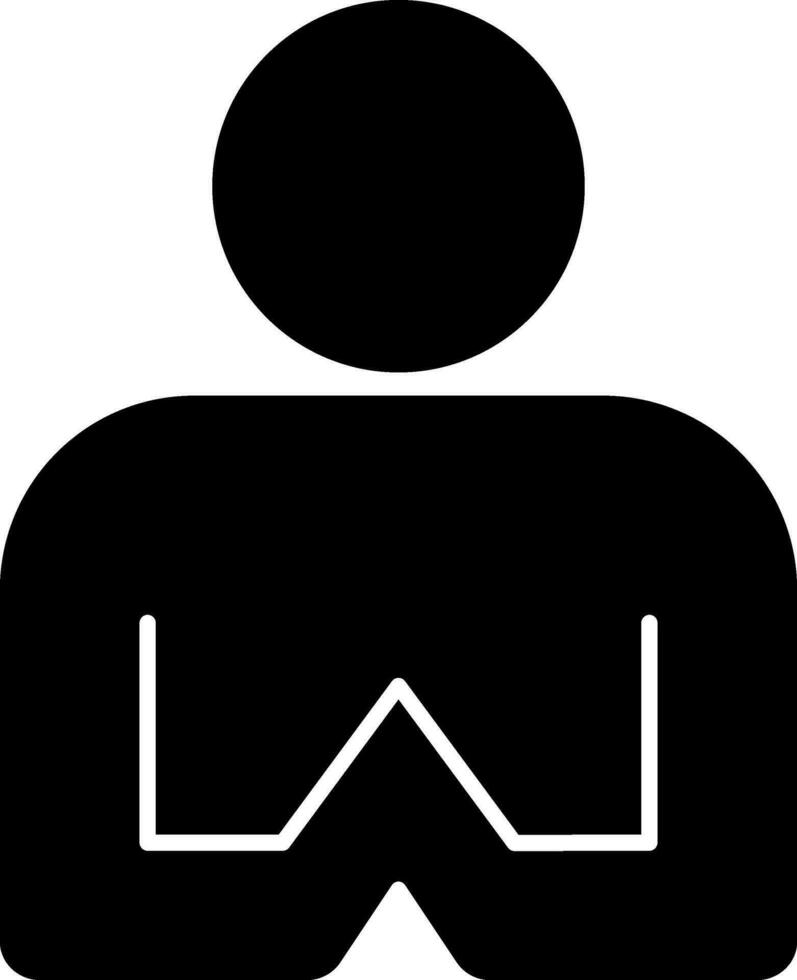 Glyph icon or symbol of a man performing prayer. vector