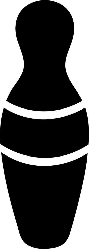 Black and White bowling pin icon in flat style. vector