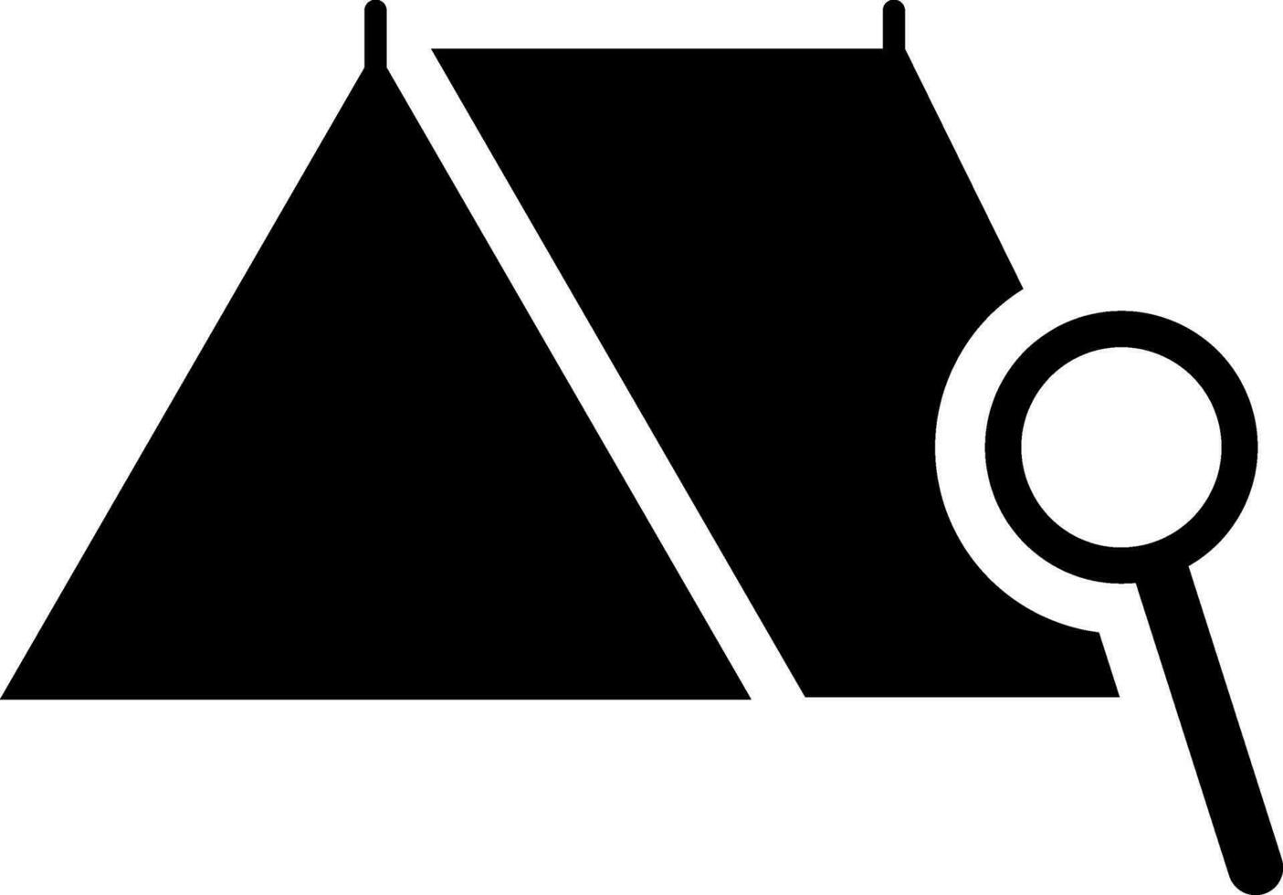 Shelter searching tent glyph icon. vector