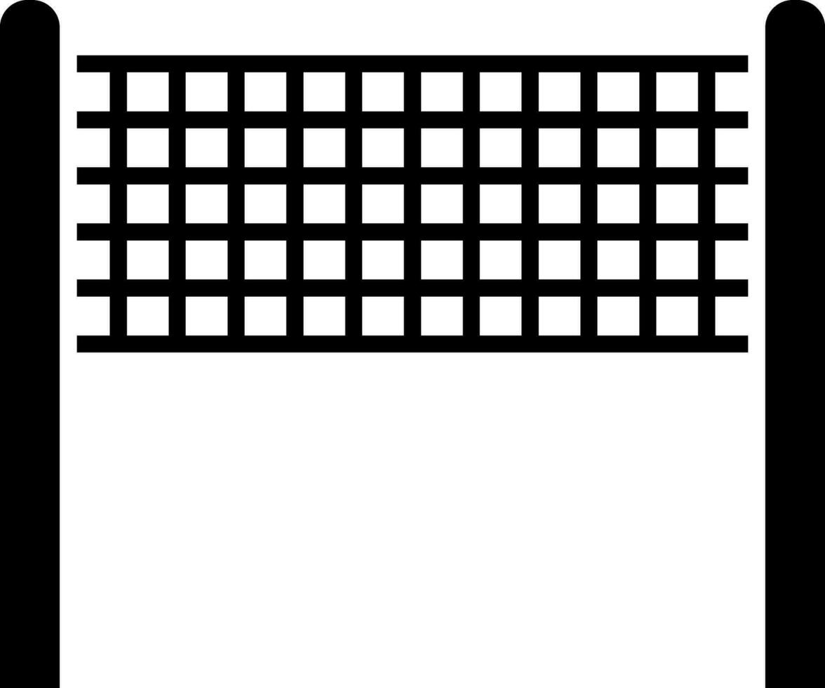 Black and White volleyball net icon in flat style. vector