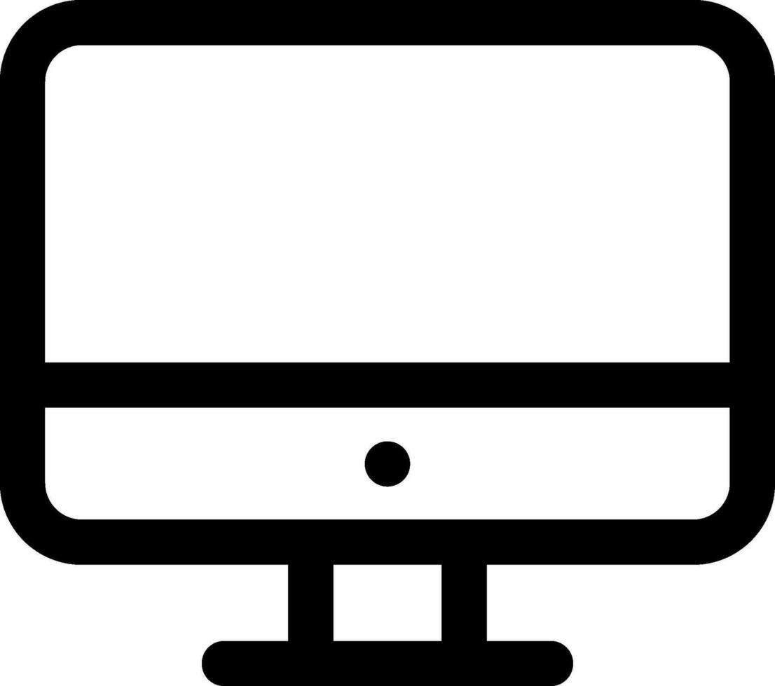 Computer icon or symbol in line art. vector