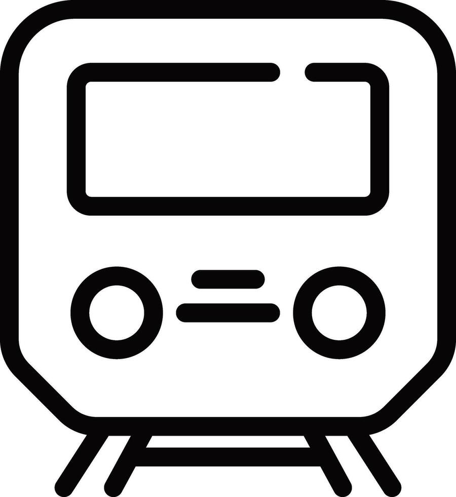 Line art train icon in flat style. vector