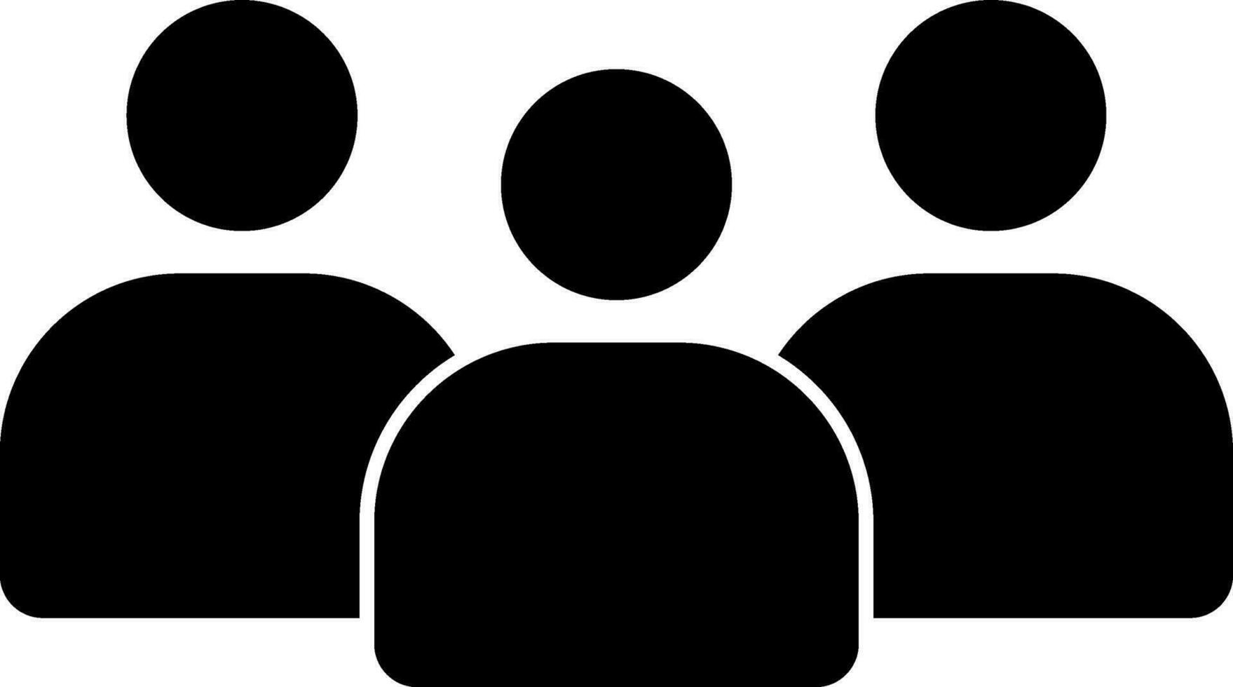 Silhouette of team icon on white background. vector