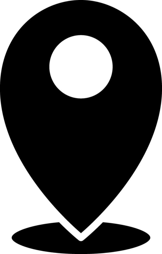 Location pointer glyph icon or symbol. vector
