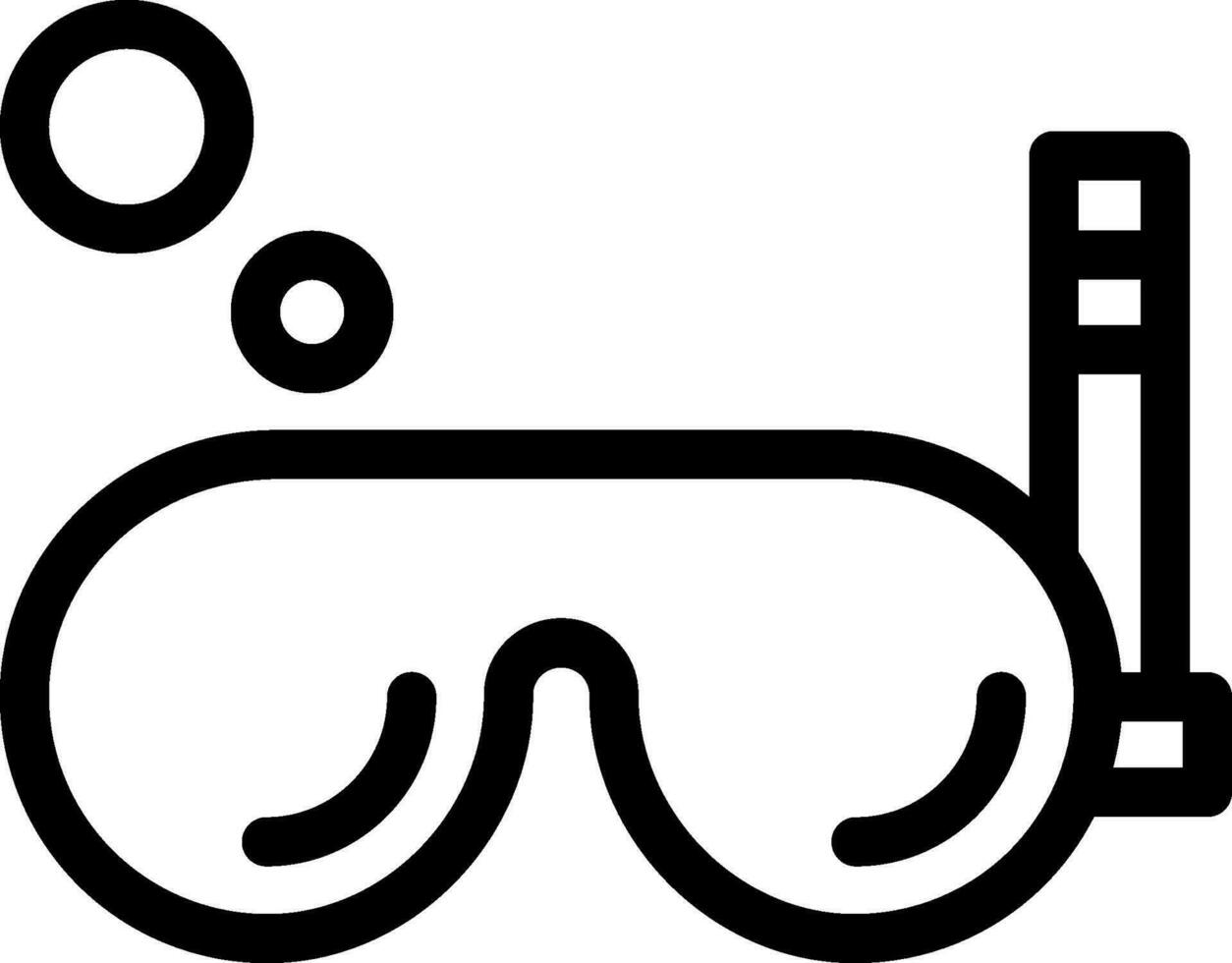 Line art illustration of snorkel or scuba mask icon. vector