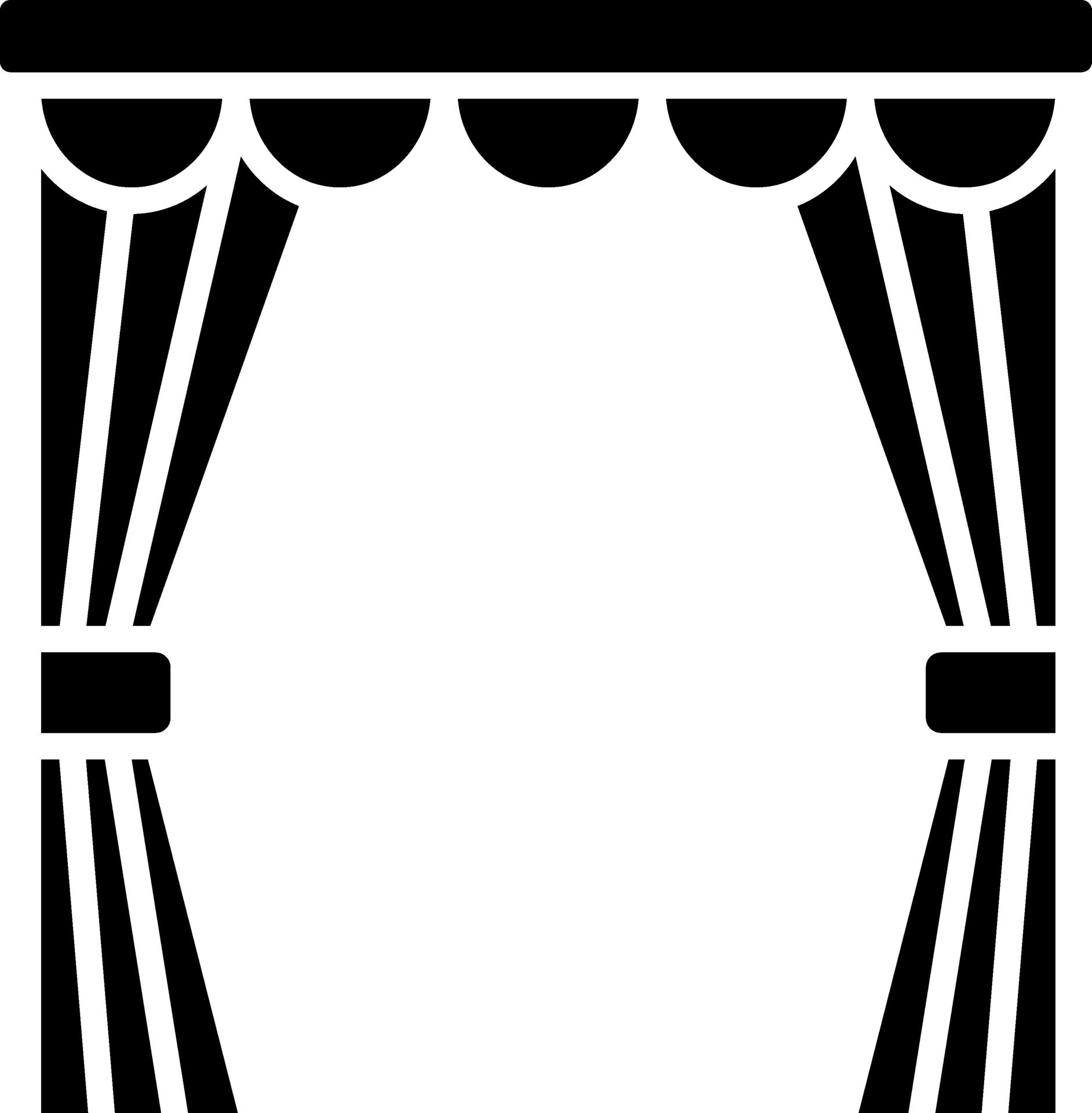 Stage with curtains icon in Black and White color. 25013424 Vector Art ...